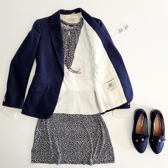 RARE Aquascutum of London - Classic Fitted Virgin Wool Jacket in Blue, Size S - Picture 2 of 9